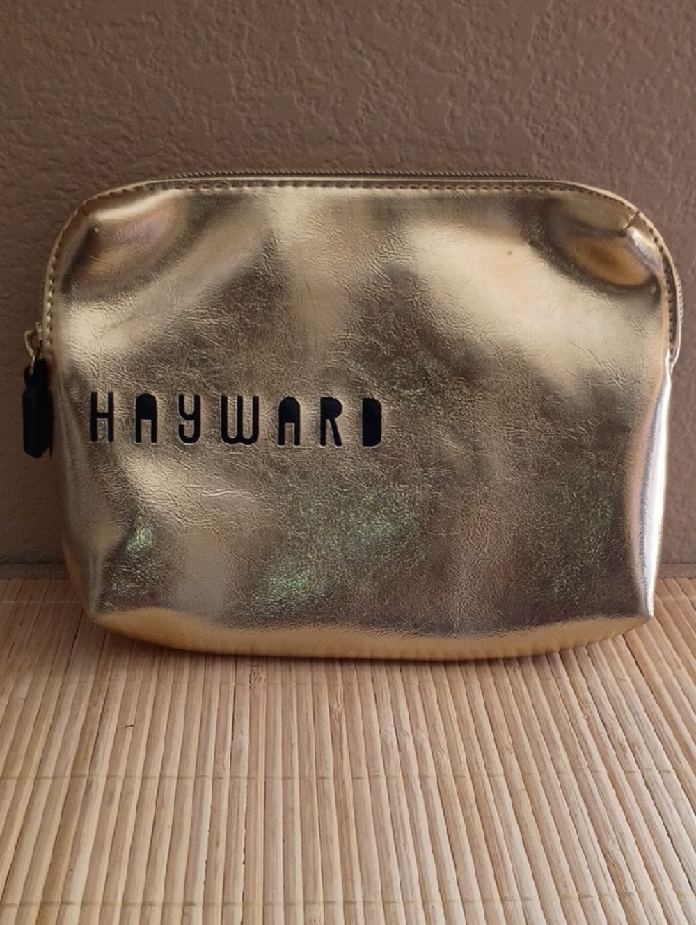 NWOT HAYWARD Metallic Gold Cosmetic Bag/Case/Purse